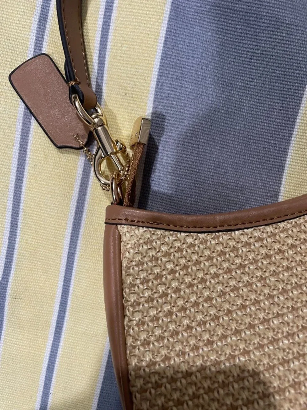 COACH Teri Woven Shoulder Bag (Tan)